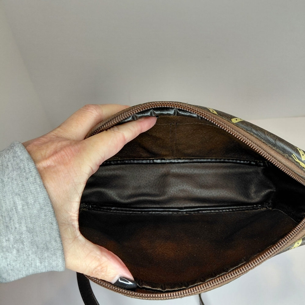 Longchamp Brown Horse Print Leather Crossbody Vintage - Picture 10 of 11